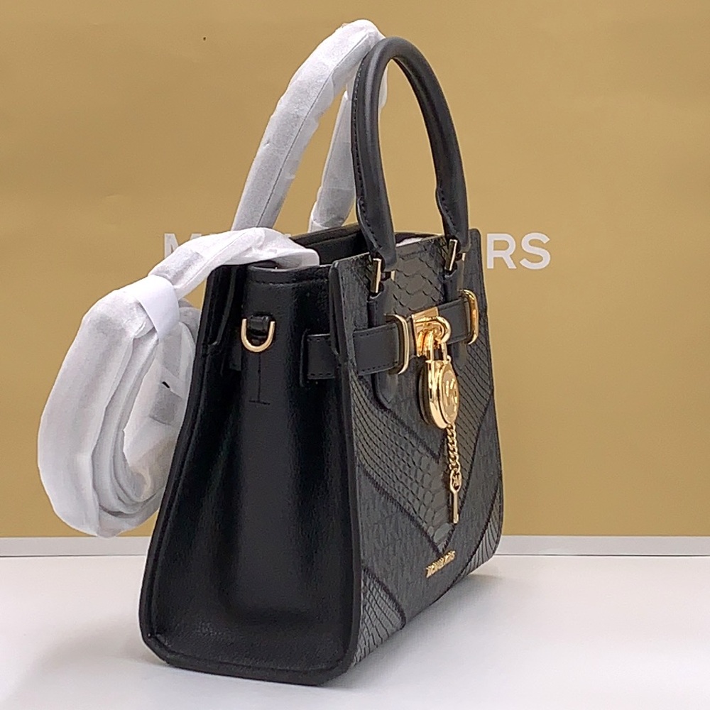 Michael Kors Hamilton Small Satchel Shoulder Crossbody Bag Black Multi N… - Picture 8 of 15